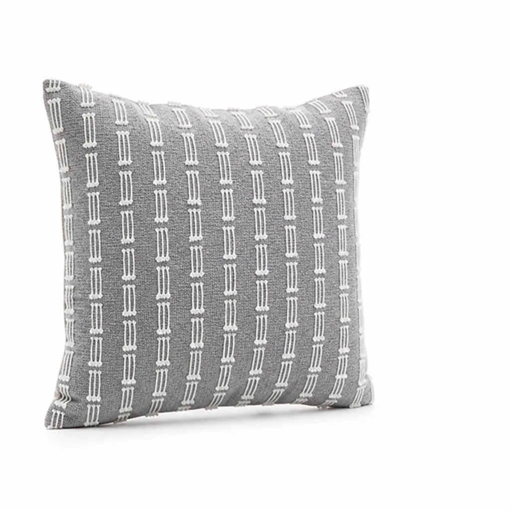 Cushion Cover Embroidered Geometric Woven Cotton Blend