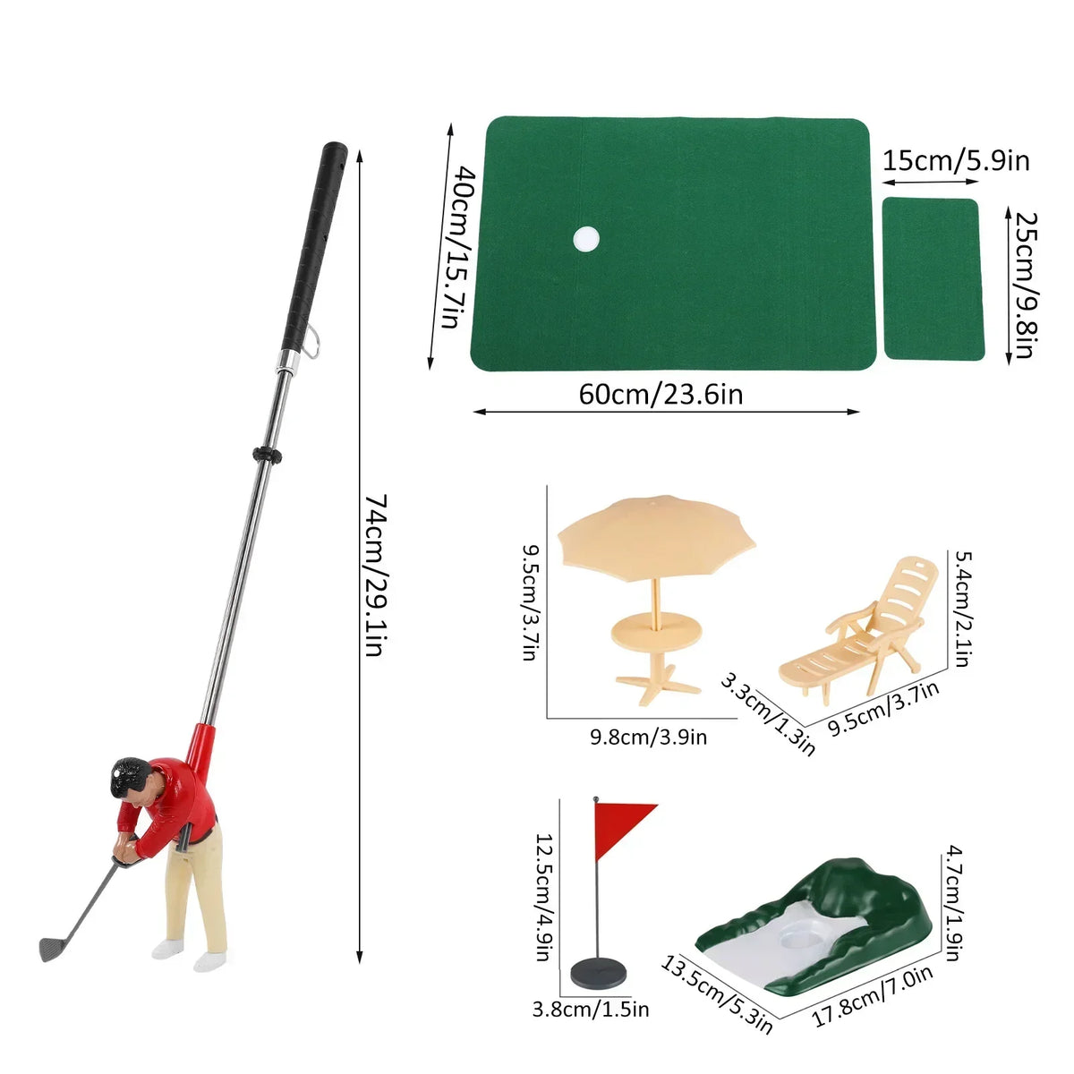 Indoor Mini Golf Set Multi-Course Durable Plastic