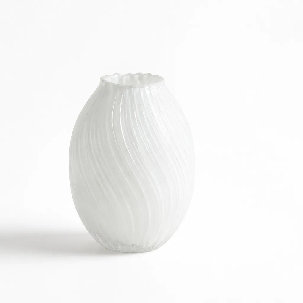 Sculptural Ribbed Handblown Vase