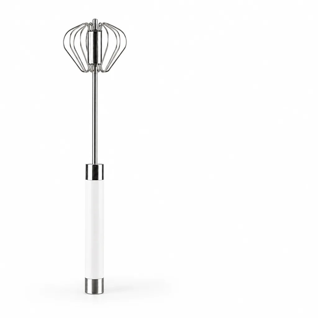 Self-Rotating Hand Whisk for Eggs and Whipped Cream (10 Stainless Steel Wires)