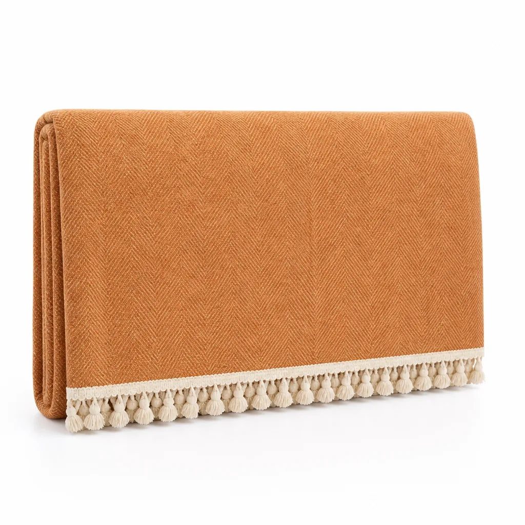 Sofa Cover Pet-Friendly Herringbone With Tassels