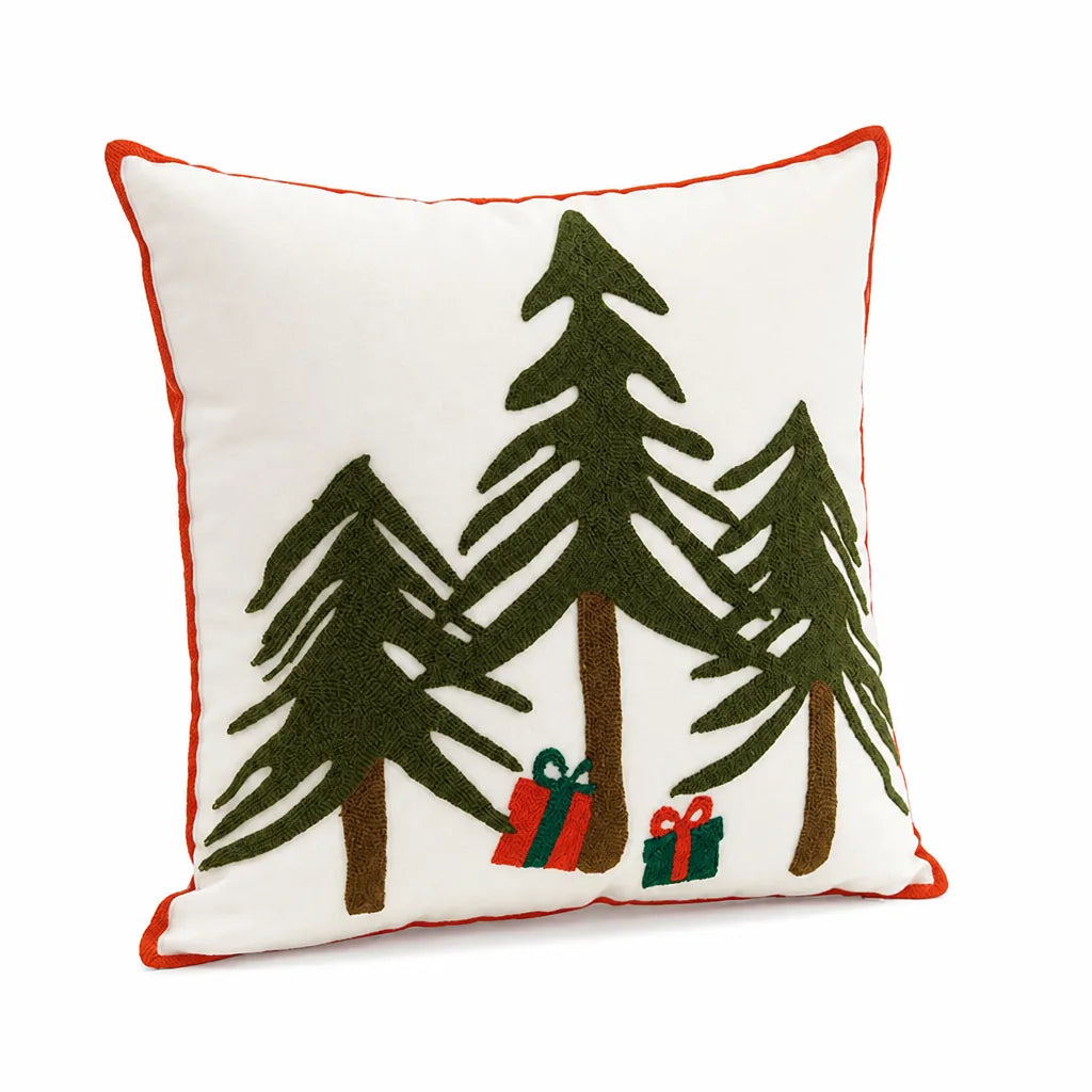 Sofa Cushion Hand-Embroidered Removable Cover 18x18 Inch Insert