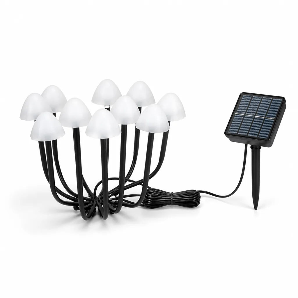 Solar String Lights Mushroom Bulbs Solar-Powered & 8 Modes