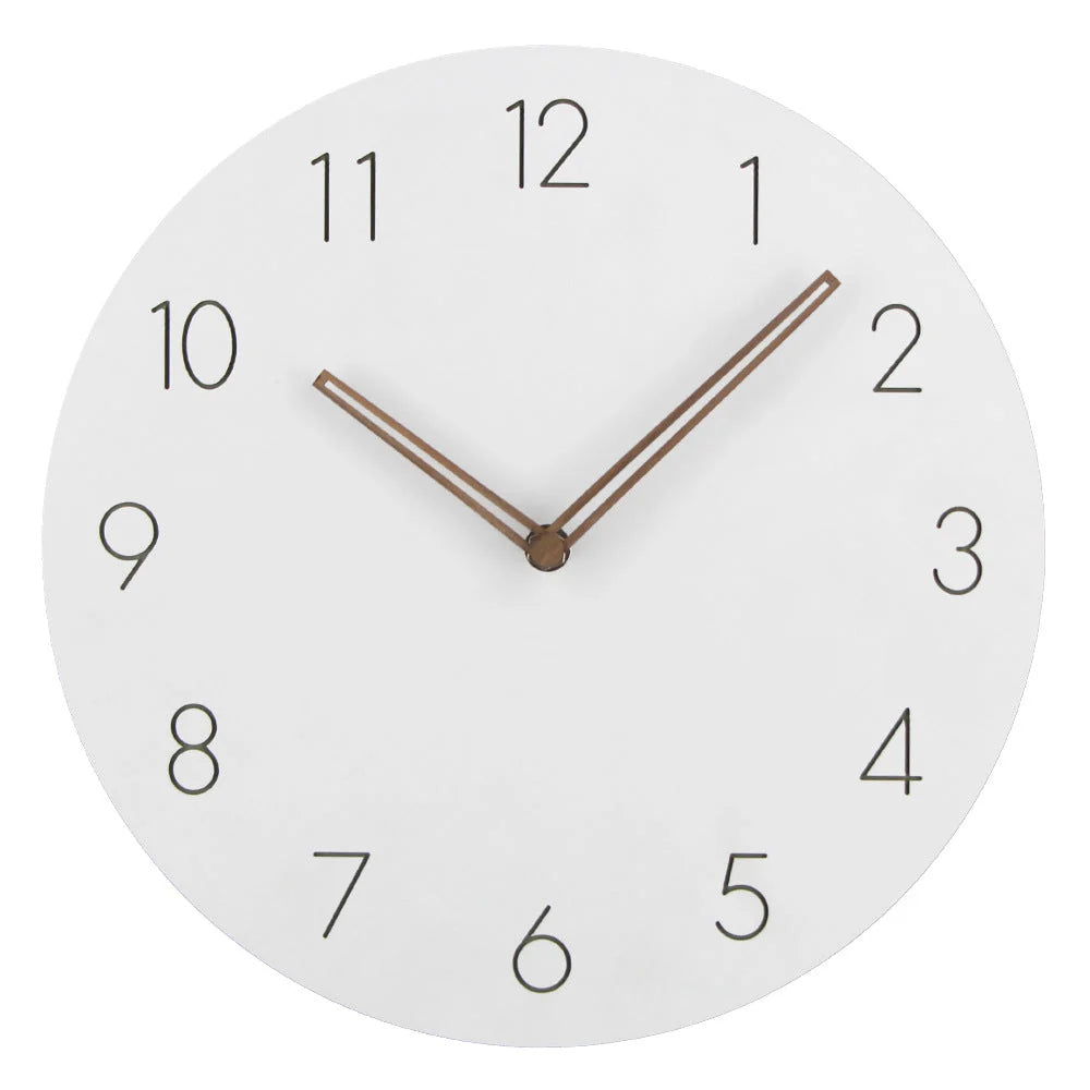 Wall Clock Silent Non-Ticking Matte Grey & Copper Hands