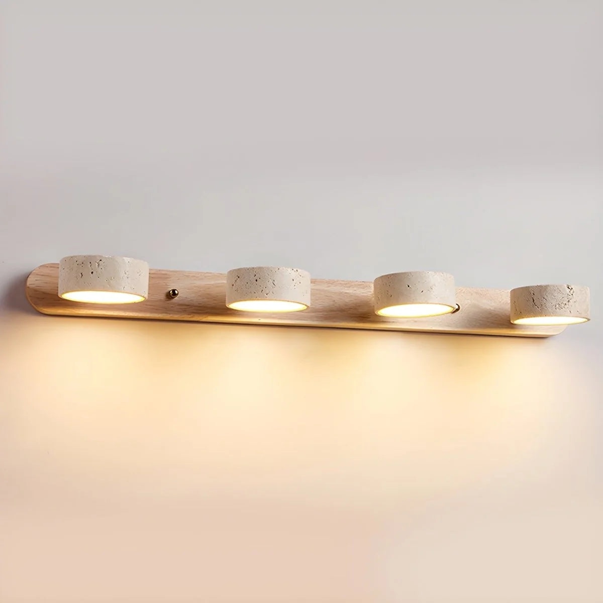 Wall Sconce Integrated LED Natural Travertine & Wood