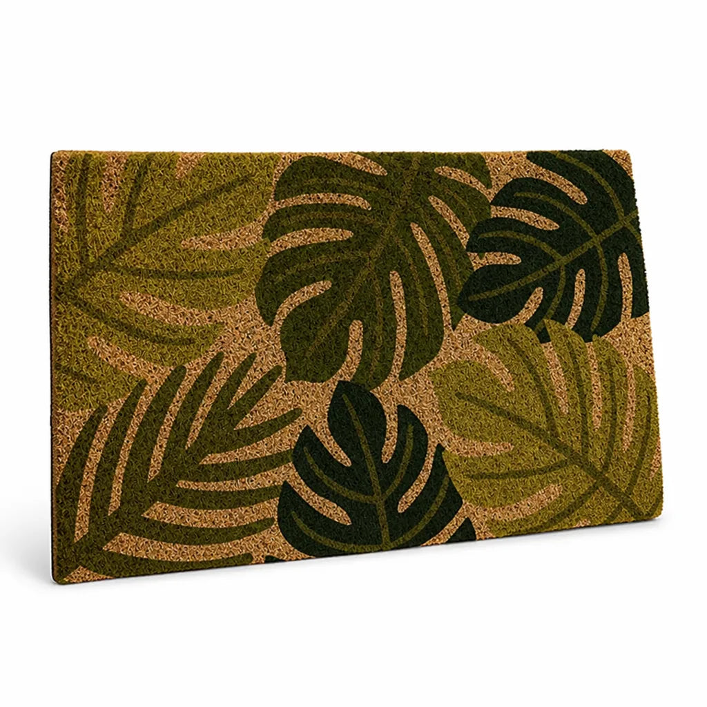 Welcome Mat Cactus Print Natural Fiber & Non-Slip