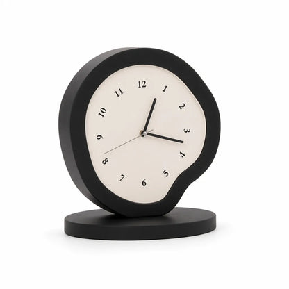 Abstract Sculpted Table Clock With Silent Quartz Movement