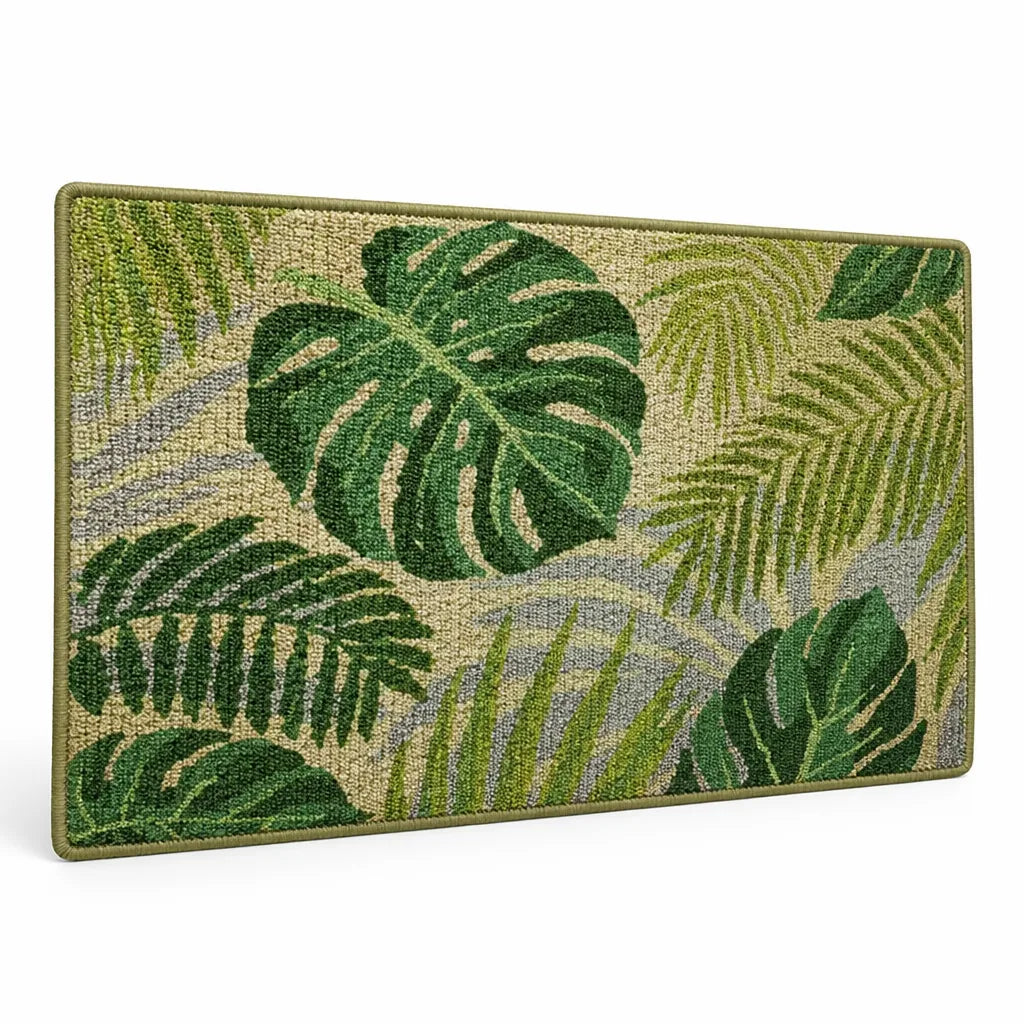 Area Rug Tropical Leaf Soft & Stain-Resistant
