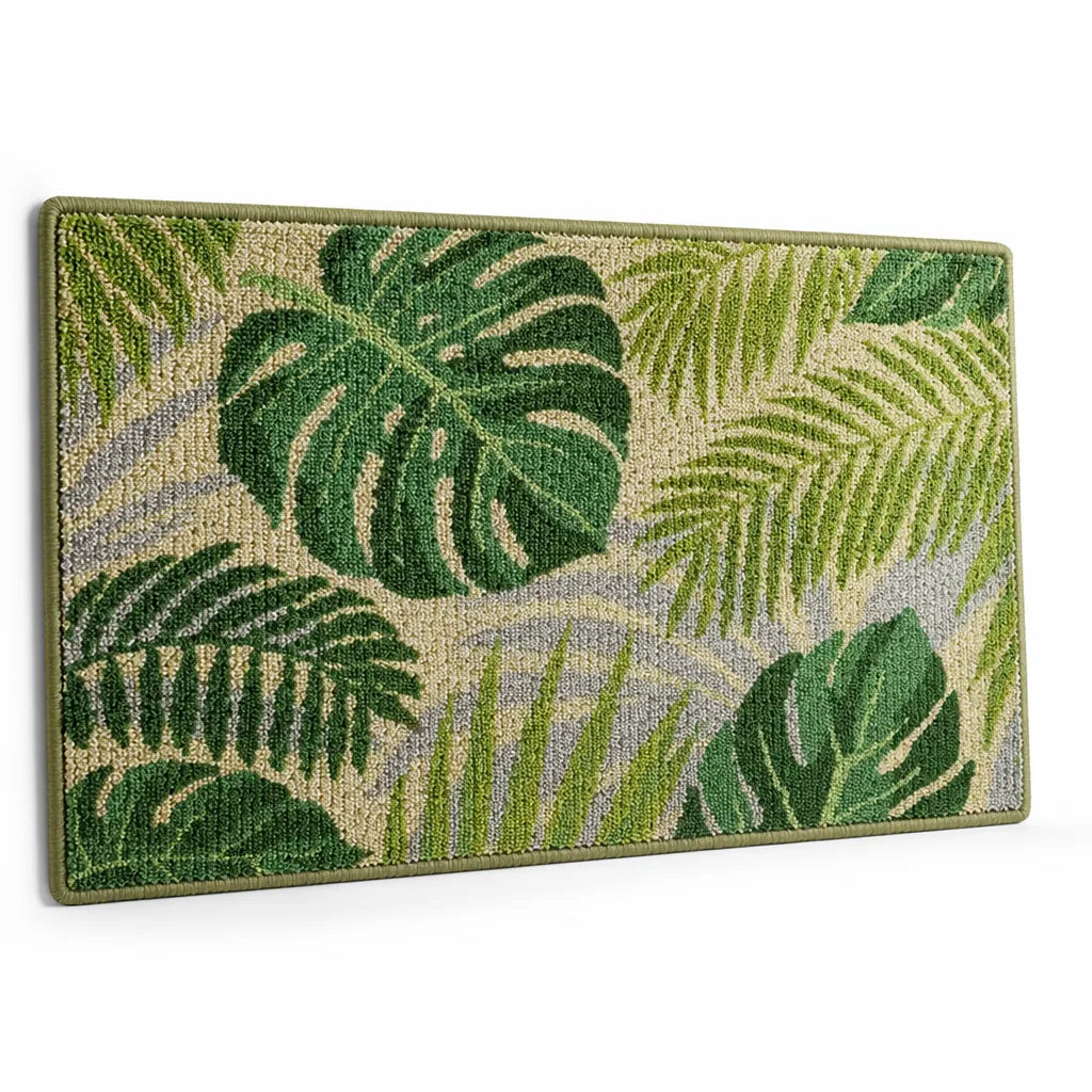 Area Rug Tropical Leaf Soft & Stain-Resistant