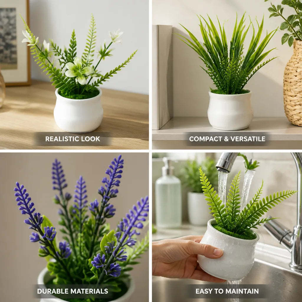 Artificial Flower Arrangement Lifelike Fade-Resistant Tabletop