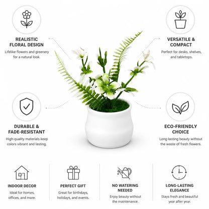 Artificial Flower Arrangement Lifelike Fade-Resistant Tabletop
