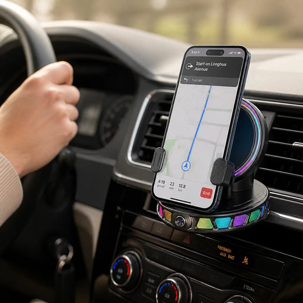 Automatic Gripper One-Hand Operation RGB Lighting Car Phone Mount