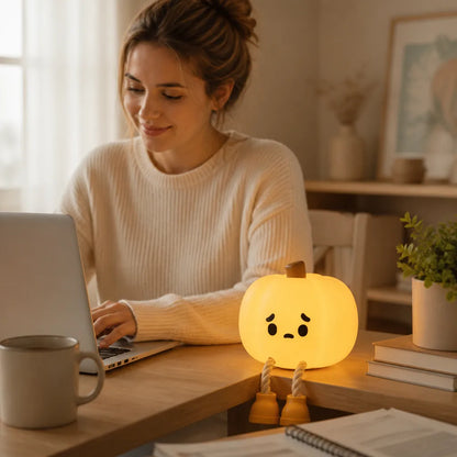 Baby Night Light Silicone Pumpkin Warm White USB-C Rechargeable