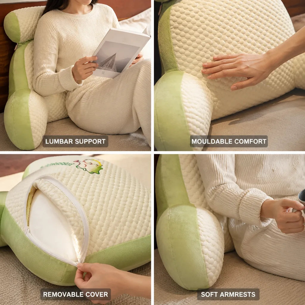 Back Support Pillow Mouldable Lumbar Support & Armrests
