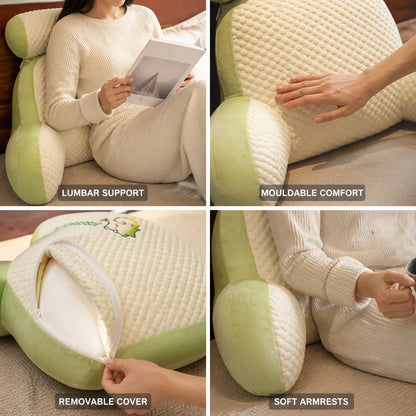 Back Support Pillow Mouldable Lumbar Support & Armrests