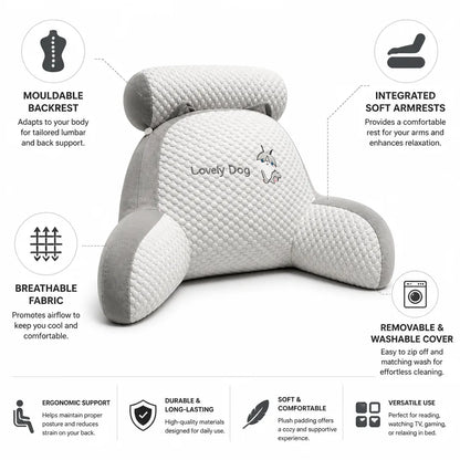 Back Support Pillow Mouldable Lumbar Support & Armrests