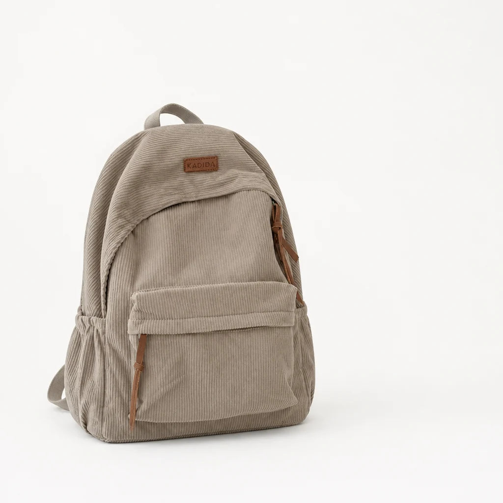 Backpack Large Capacity Corduroy Minimalist Style