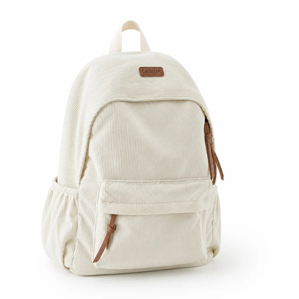 Backpack Large Capacity Corduroy Minimalist Style