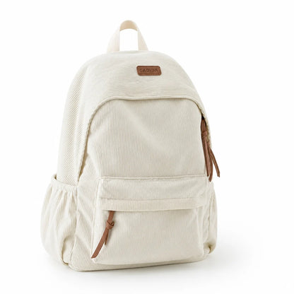 Backpack Large Capacity Corduroy Minimalist Style