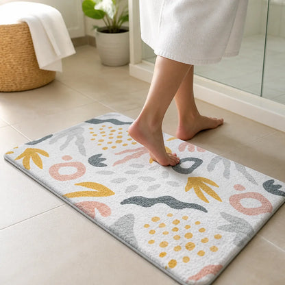 Bath Mat Plush Faux Cashmere Absorbent & Non-Slip