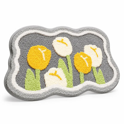 Bath Mat Whimsical Rainbow Plush Non-Slip
