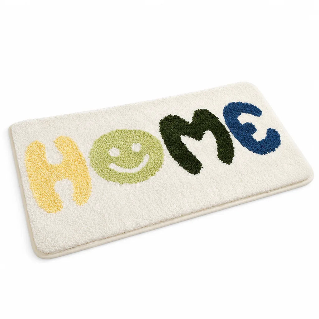 Bath Mat Whimsical Rainbow Plush Non-Slip