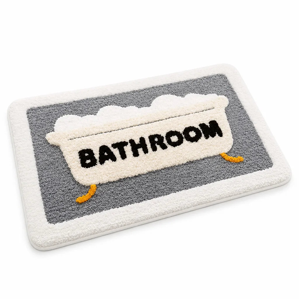 Bath Mat Whimsical Rainbow Plush Non-Slip