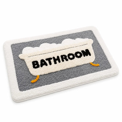 Bath Mat Whimsical Rainbow Plush Non-Slip