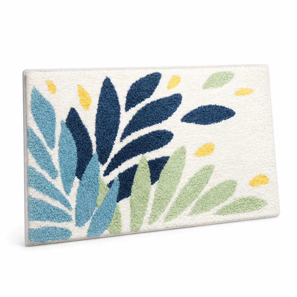 Bath Mat Whimsical Rainbow Plush Non-Slip