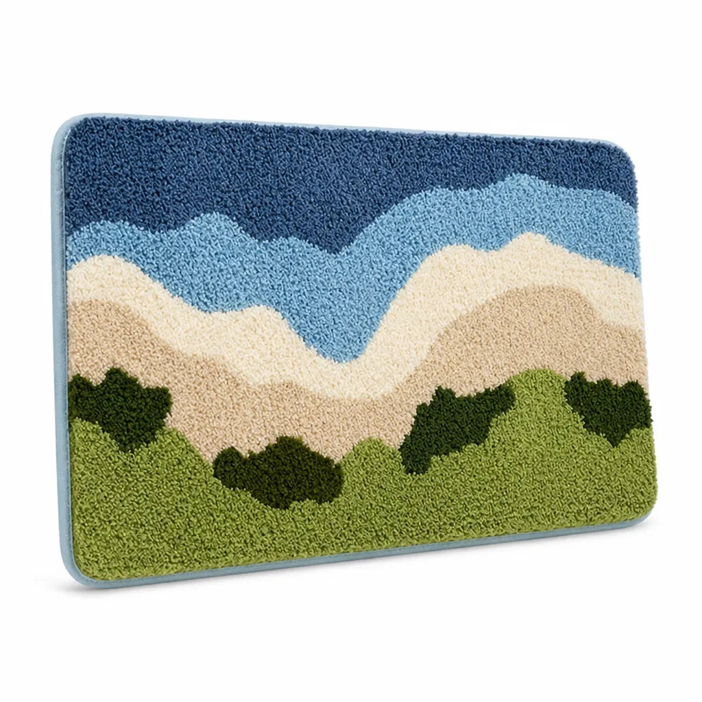 Bath Mat Whimsical Rainbow Plush Non-Slip