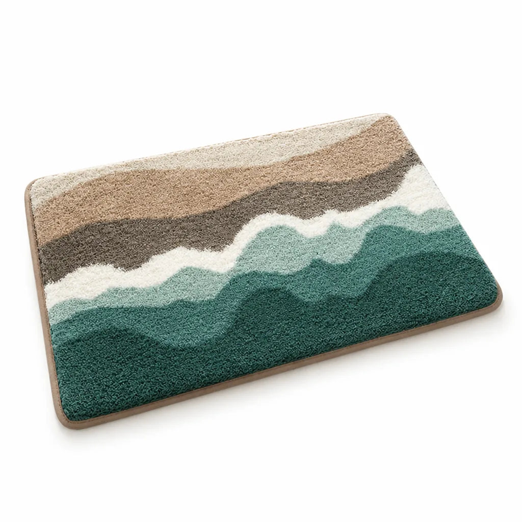 Bath Mat Whimsical Rainbow Plush Non-Slip