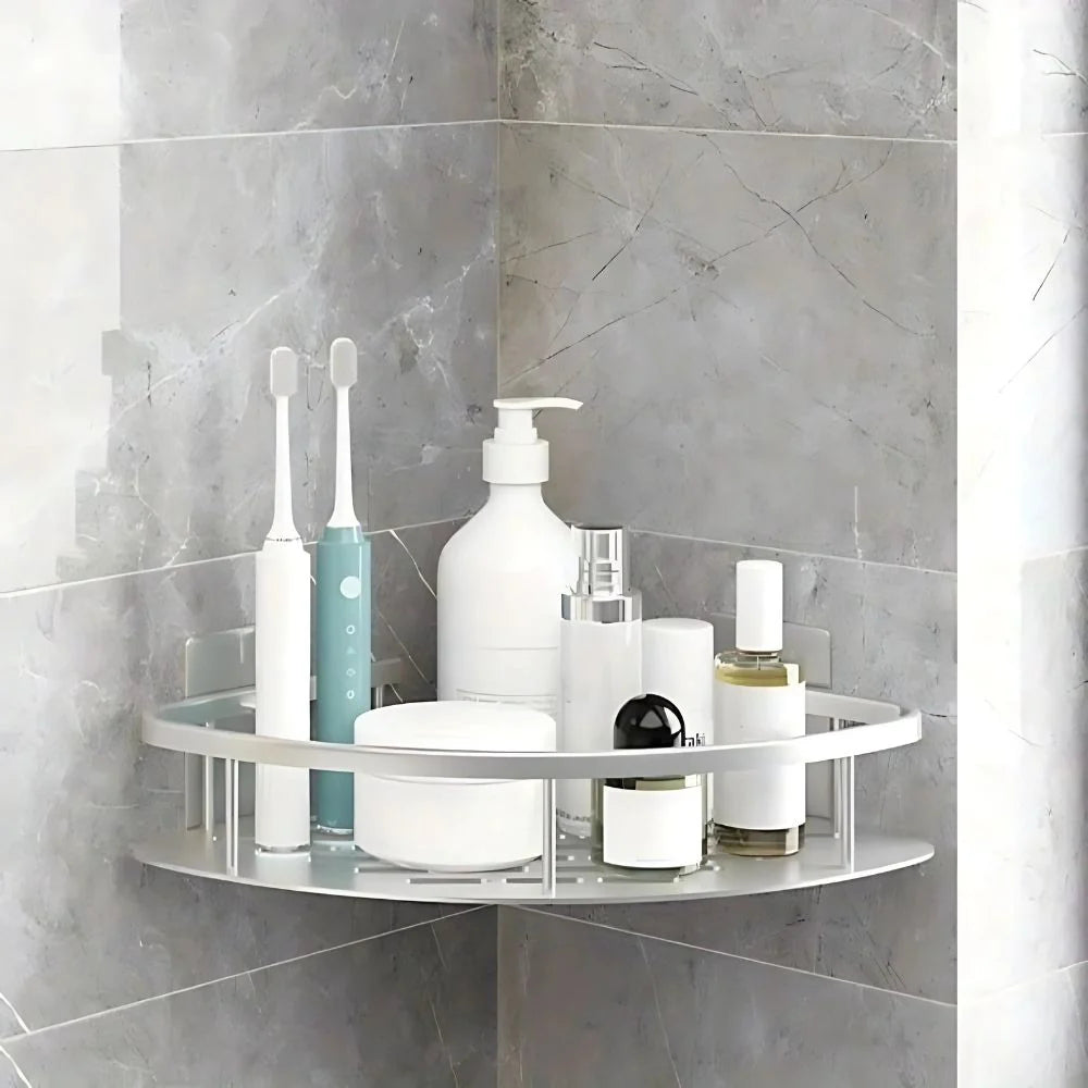 Bathroom Corner Shelf Rust-Resistant Aluminum No-Drill Self-Adhesive