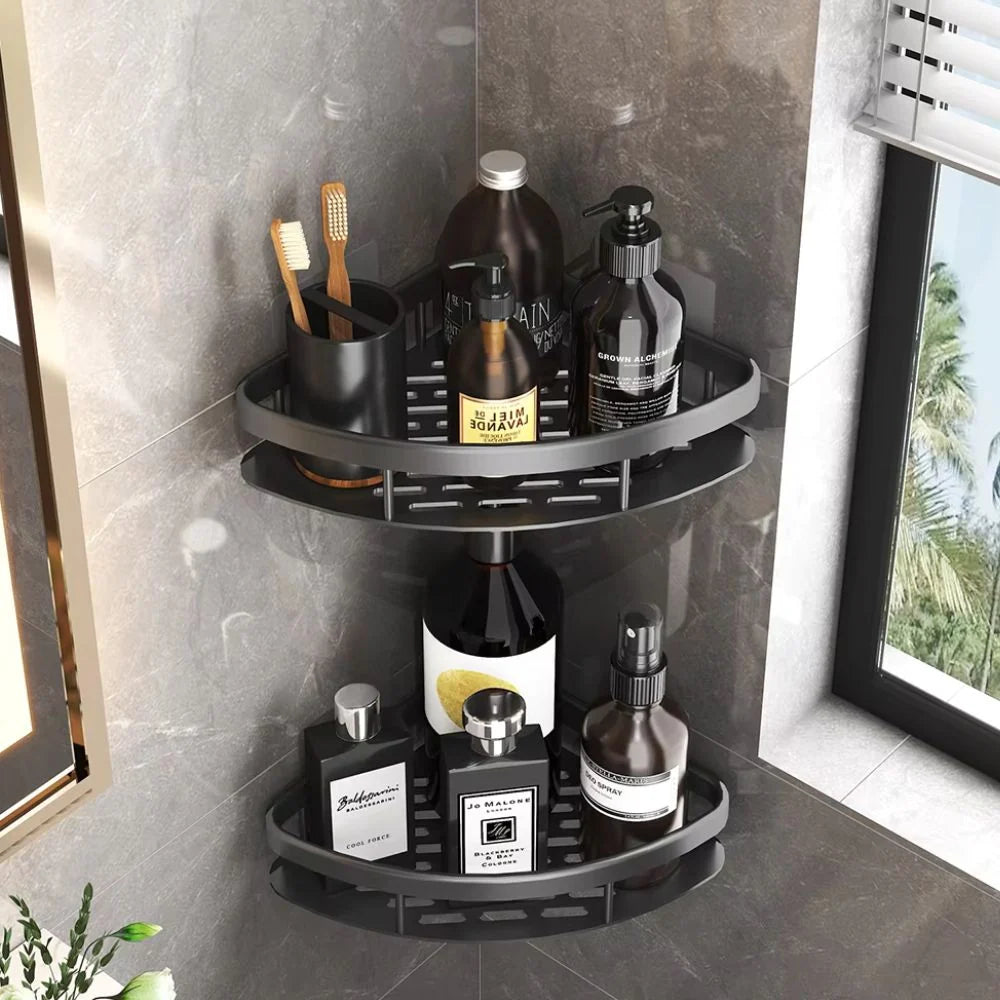 Bathroom Corner Shelf Rust-Resistant Aluminum No-Drill Self-Adhesive