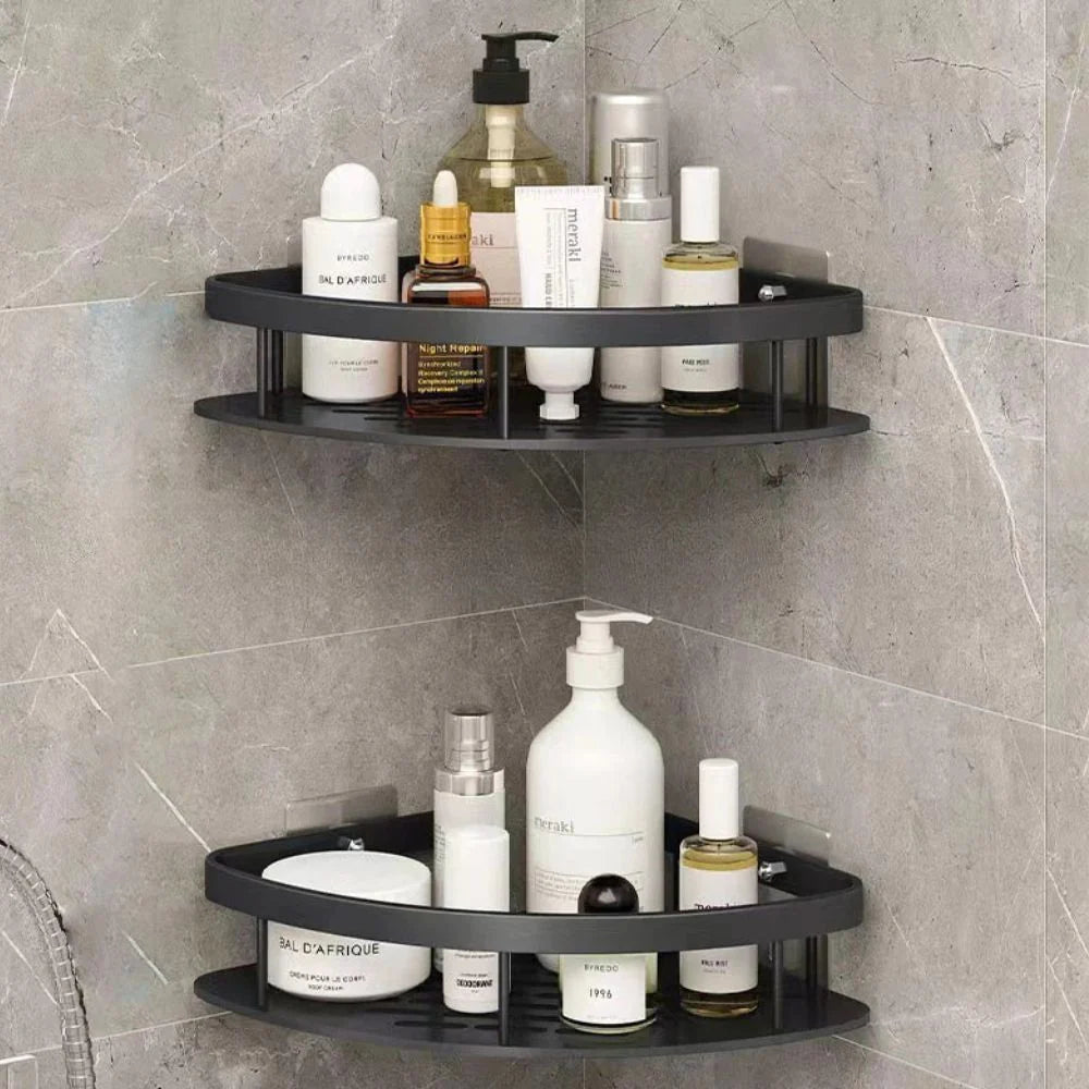 Bathroom Corner Shelf Rust-Resistant Aluminum No-Drill Self-Adhesive