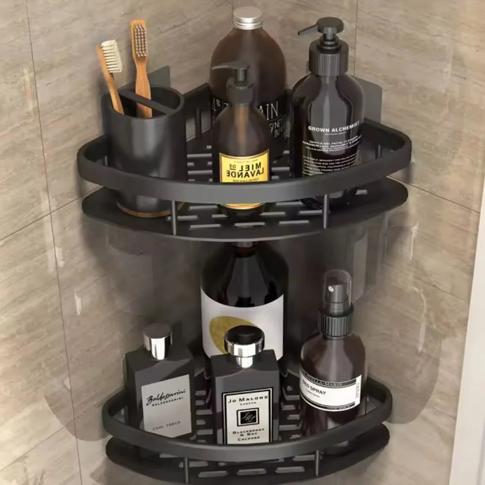 Bathroom Corner Shelf Rust-Resistant Aluminum No-Drill Self-Adhesive