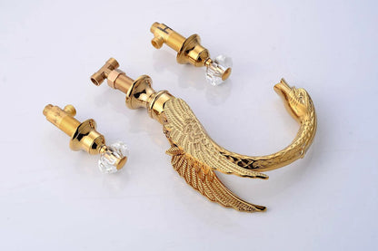 Bathroom Faucet Gold-Plated Dual Crystal Handles & Aerator