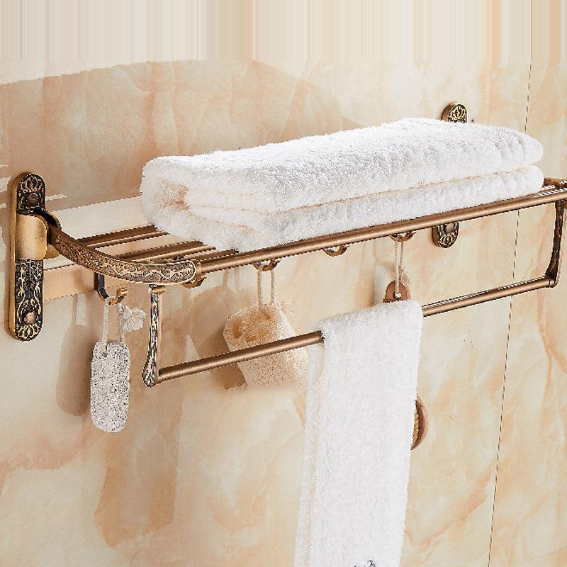 Bathroom Shelf Double Towel Bar Antique Brass