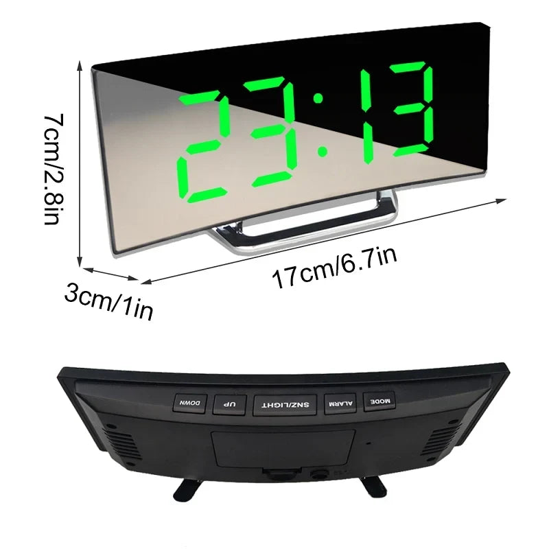 Bedside Alarm Clock Auto-Dimming Large LED Digits USB