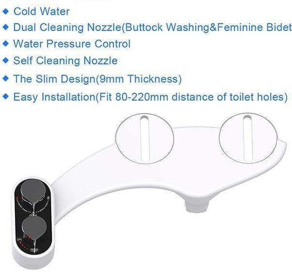 Bidet Attachment Dual Nozzles Self-Cleaning Hot & Cold Option