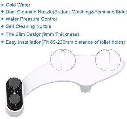 Bidet Attachment Dual Nozzles Self-Cleaning Hot & Cold Option