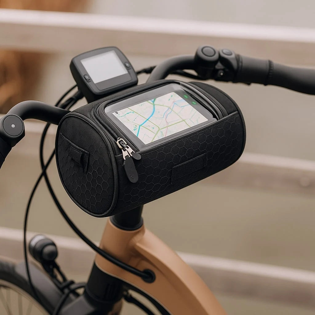 Bike Phone Pouch Clear Touchscreen Water-Resistant Velcro Handlebar Mount