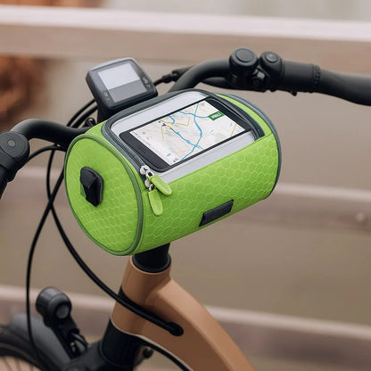 Bike Phone Pouch Clear Touchscreen Water-Resistant Velcro Handlebar Mount