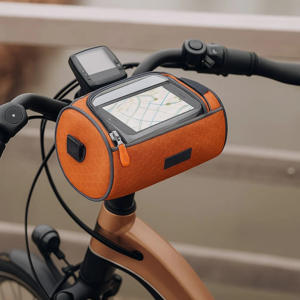Bike Phone Pouch Clear Touchscreen Water-Resistant Velcro Handlebar Mount