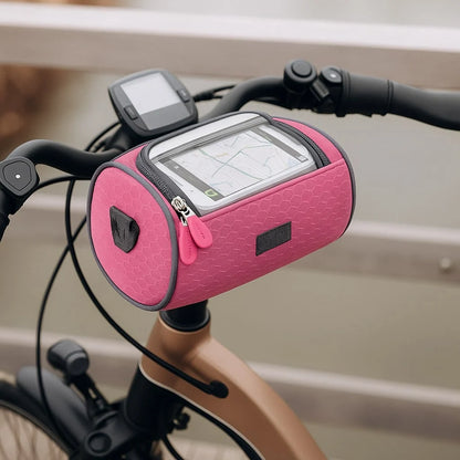 Bike Phone Pouch Clear Touchscreen Water-Resistant Velcro Handlebar Mount