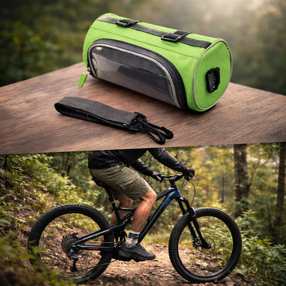 Bike Phone Pouch Clear Touchscreen Water-Resistant Velcro Handlebar Mount