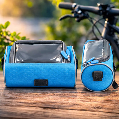 Bike Phone Pouch Clear Touchscreen Water-Resistant Velcro Handlebar Mount