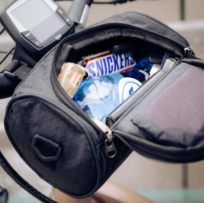 Bike Phone Pouch Clear Touchscreen Water-Resistant Velcro Handlebar Mount