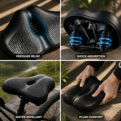 Bike Seat Noseless Extra Wide Double Springs