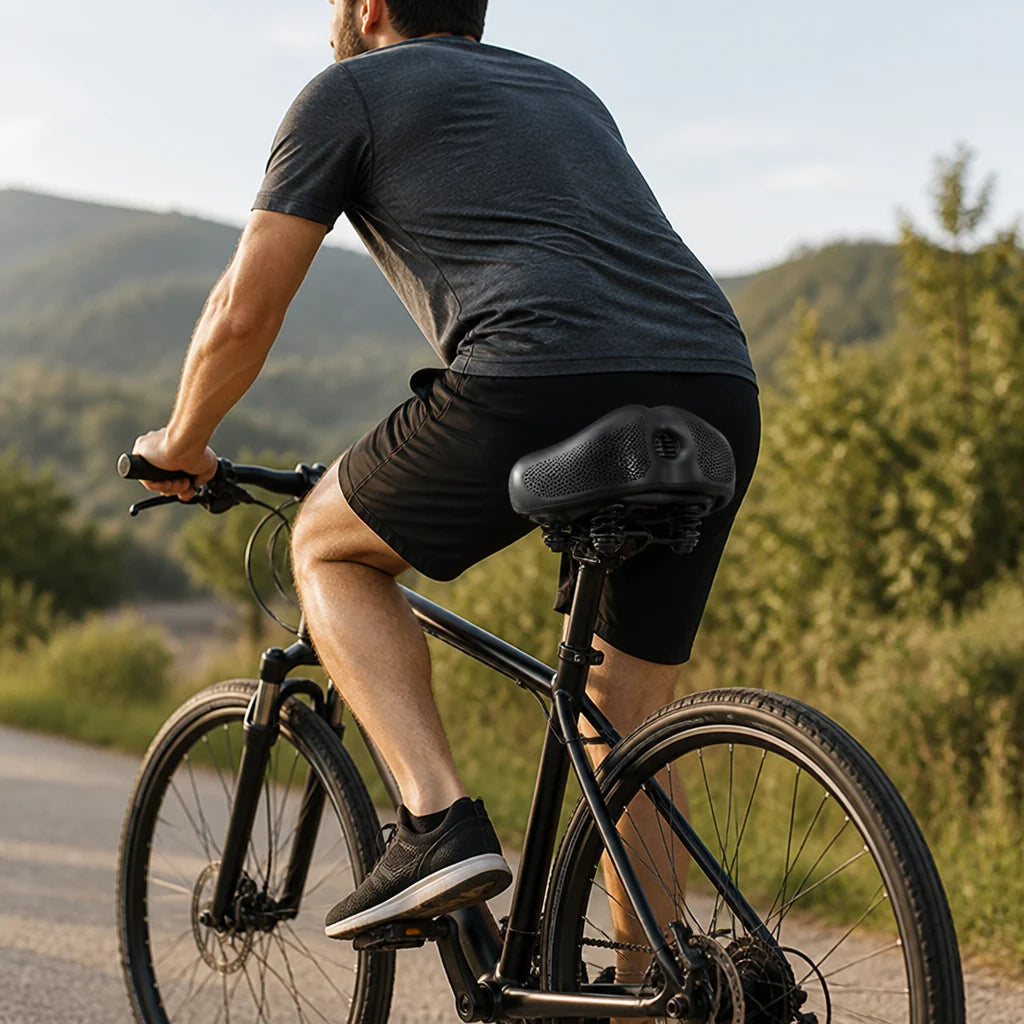 Bike Seat Noseless Extra Wide Double Springs