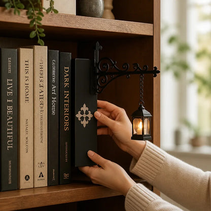 Bookshelf Light Slim Wrought-Iron Slide-In Cordless Batteries Included